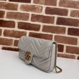 Knockoff Crossbody Gucci Copy 751526 GG Marmont Light-Grey Bag