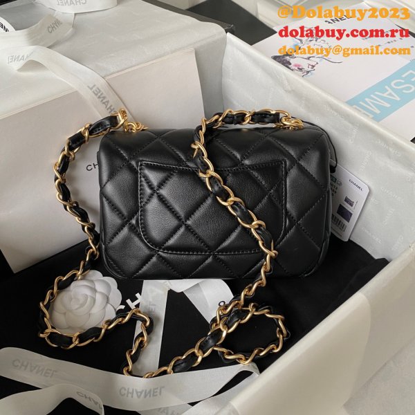 Perfect Copy Top Quality AS4012 Flap Black Knockoff Bag