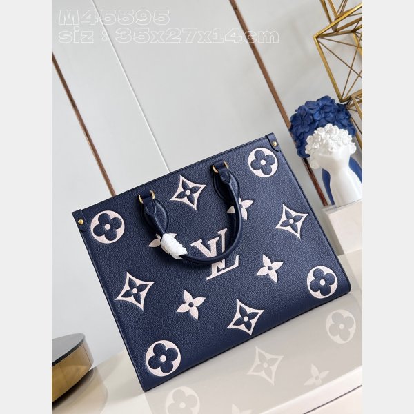 Onthego Louis Vuittons Cheap M47084 Navy Monogram Empreinte Bag