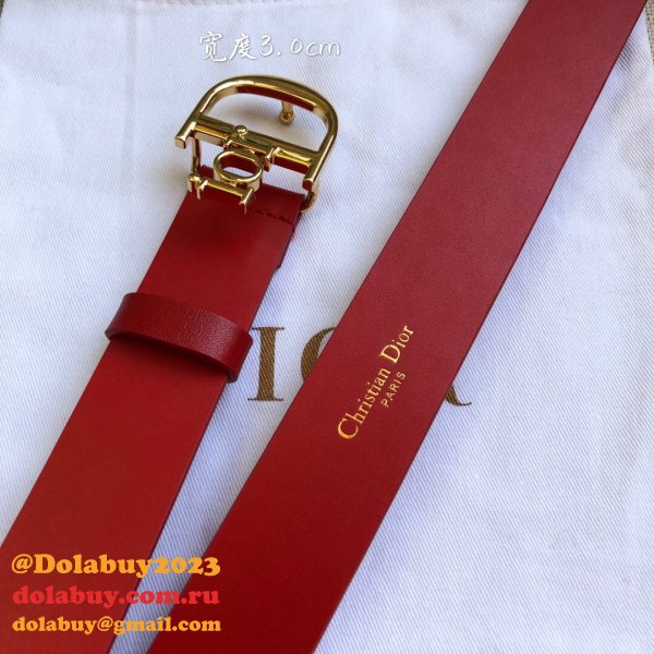 High Quality Christian Dior AAA Belts red/black/brown 30mm 1:1 Mirror