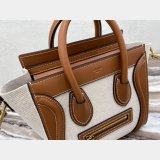 Brown/White Celine Micro Luggage Tote Bag Perfect