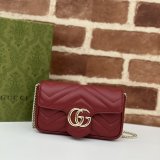 Gucci AAA+ Rosso Ancora GG Marmont Red Matelassé Chevron 476433/446744/443497 Bag