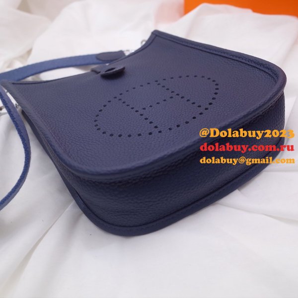 Cheap Hermes Evelyne Navy blue TPM Mini Bags