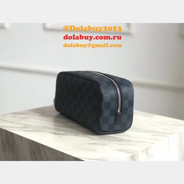 1:1 Mirror Louis Vuitton Washbag Damier Cobalt Canvas N50000