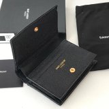 Fashion YSL Saint Laurent Short MONOGRAM 459738 Black Wallet