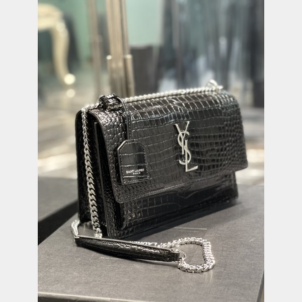 Copy YSL SUNSET BAG 22CM 422906 CROCO