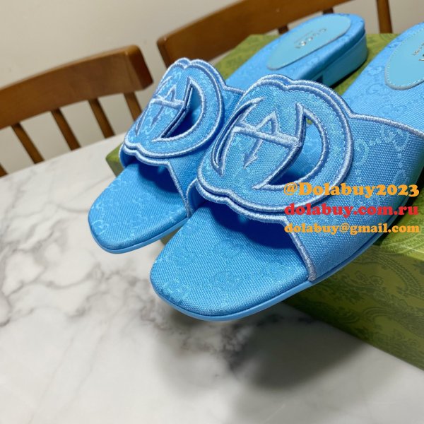 1:1 Mirror GUCCI INTERLOCKING G CUT-OUT SANDAL FLAT