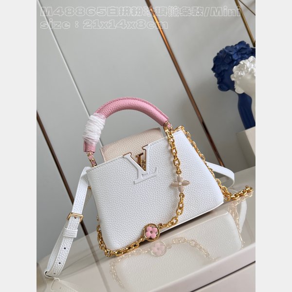 1:1 Mirror 1:1 Mirror Louis Vuitton Capucines M48865 White Bags