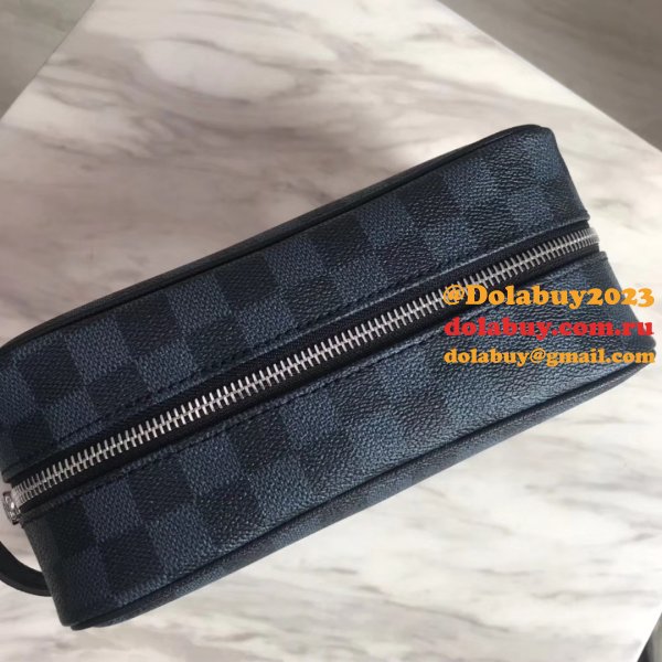 1:1 Mirror Louis Vuitton Washbag Damier Cobalt Canvas N50000