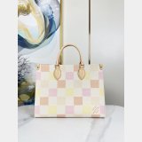 New Louis Vuitton On the Go N40518 Blue Pastel Damier Tote 1:1 Mirror Bag