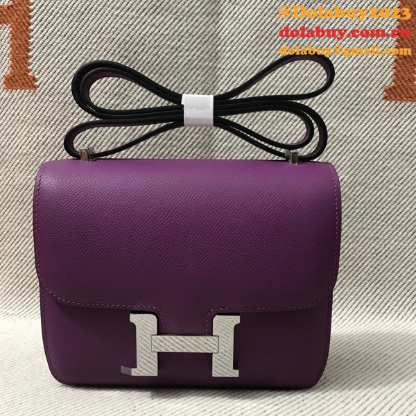 Hermes Constance Bag 18cm Epsom Leather Purple Wholesale