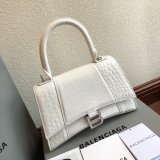 Knockoff Balenciaga White Hourglass Leather Top Handle Bag