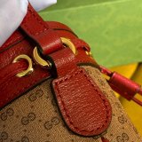 High Quality 647801 Doraemon x Gucci mini bucket red leather bag Luxury