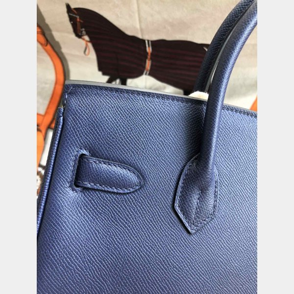 Hermes Birkin Epsom leather Handbags Dark blue Fashion