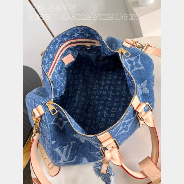 Inspired AAA M24315 Keepall Bandoulière 45 Blue 7 Star Louis Vuitton Fake Bag