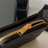 Inspired Saint Laurent monogram compact zip around black wallet