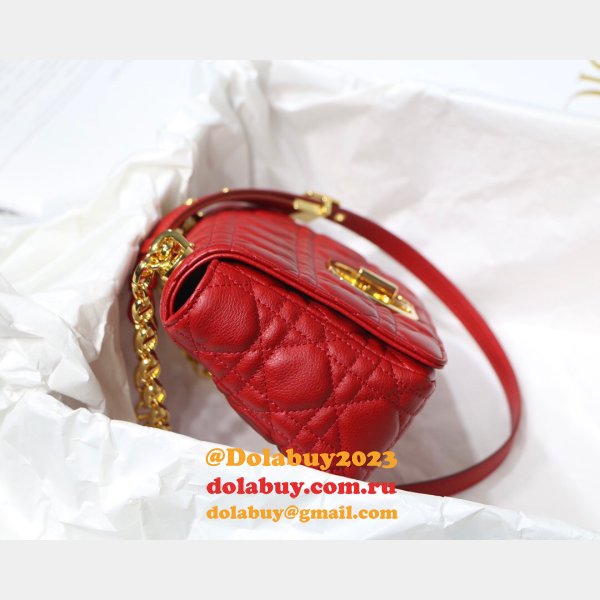 Perfect Dior Caro High Quality Red Bag