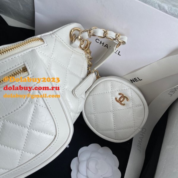 Copy CC High Quality Calfskin Waist AS1077 White Bag