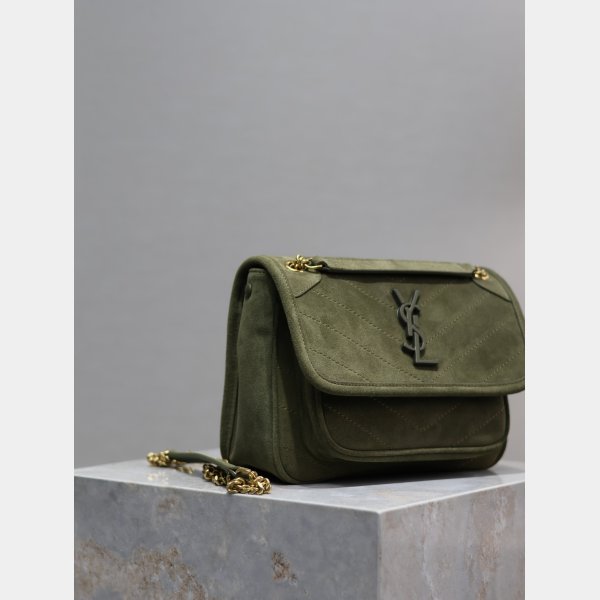 Buy Best YSL Niki 22CM 633151 Luxurys High Quality ArmyGreen Bag