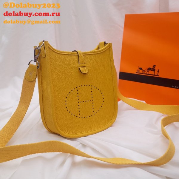 Hermes Evelyne Yellow Messenger Medium Bag Designer