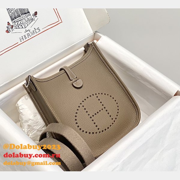 High Quality bag Hermes Evelyne Top Quality Online Store elephant grey