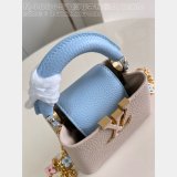 Designer Louis Vuitton Capucines AAA+ M48865 Blue Flower Bags