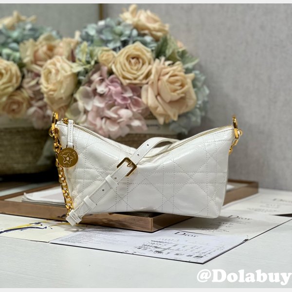 Best CHRISTIAN DIOR PARIS DIORSTAR HOBO SHOULDER BAG white