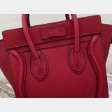 Celine Copy Red Luggage Nano Shopper 168243 Women's Leather