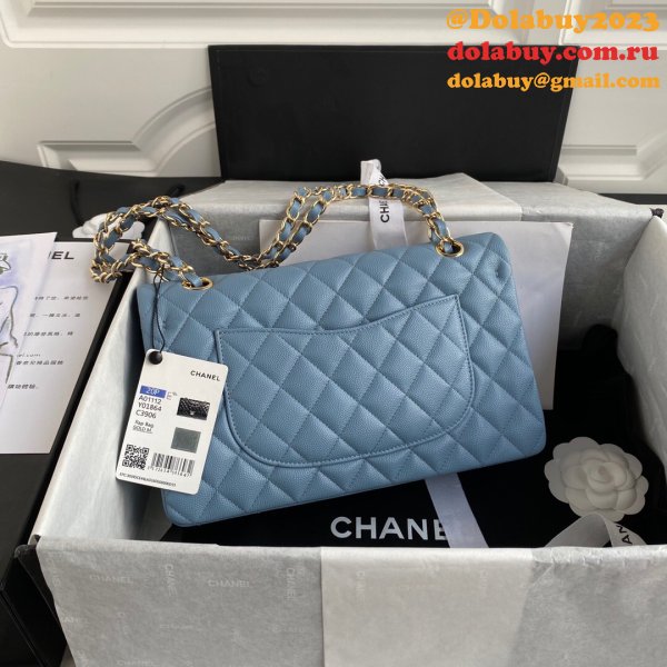 High Quality CC classic CF 25.5CM Sky Blue handbag Copy