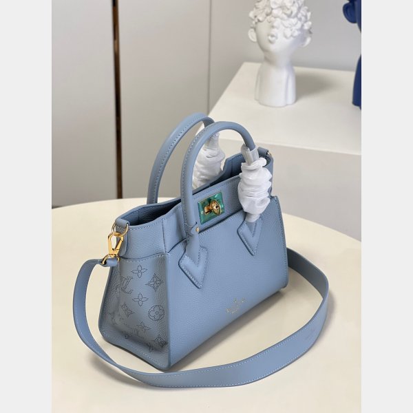 Highest Product Quality Louis Vuitton On My Side PM High End Leathers M57728 Blue Bag 7 Star