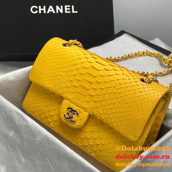 Luxury CC flap snake skin Perfect classical handbag 25.5cm