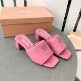 Miu Miu Fashion Bread Slippers Heel Sandals Shoes