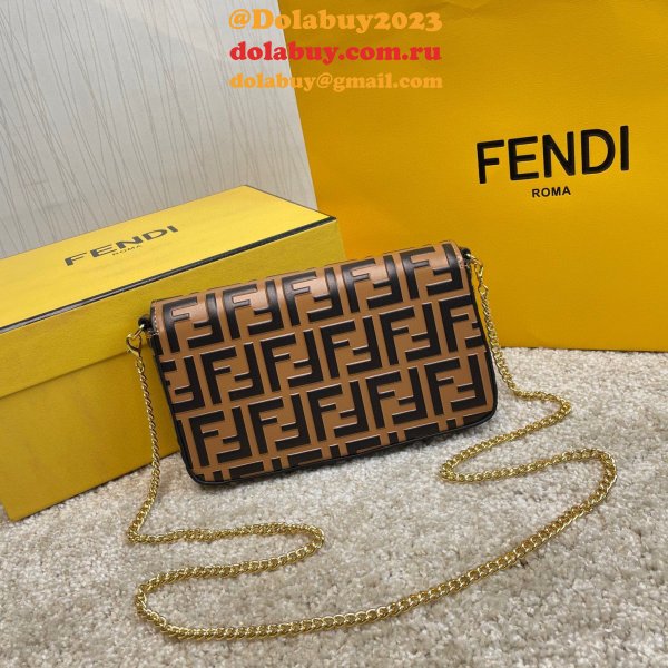 Fendi Inspired Fashion 212200 Maca embossing Apricot Bags