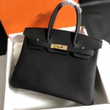 Hermes Birkin 35cm Togo leather Handbags Black AAA+