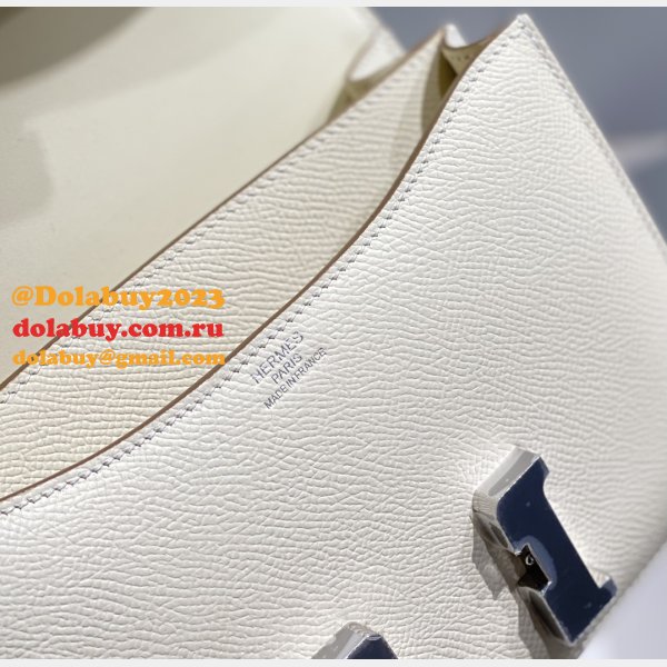 Hermes Constance Bag 18cm Epsom Leather Cream 1:1 Mirror