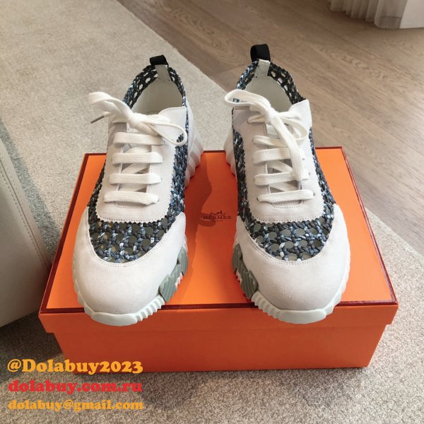 Top Quality HERMES MEN BOUNCING weave SNEAKER