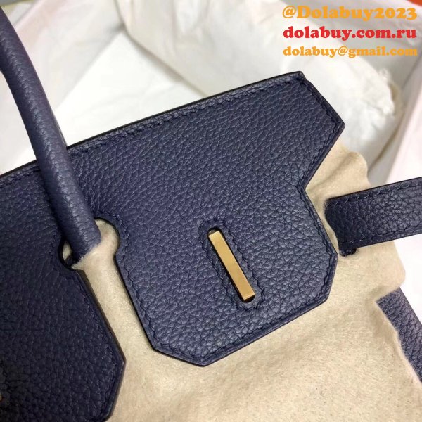 Hermes Birkin 35cm Togo leather Handbags Dark Blue Perfect