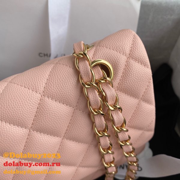 CC Copy 25.5CM Classic Flap Bag Caviar Leather A01112 Pink