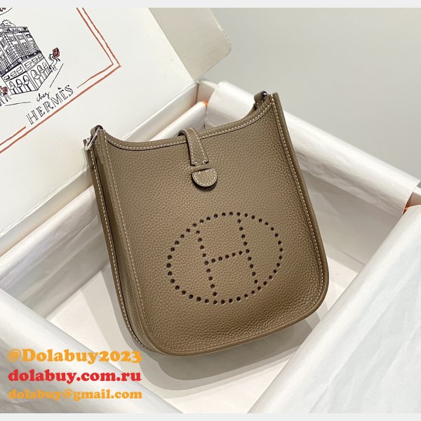 High Quality bag Hermes Evelyne Top Quality Online Store elephant grey