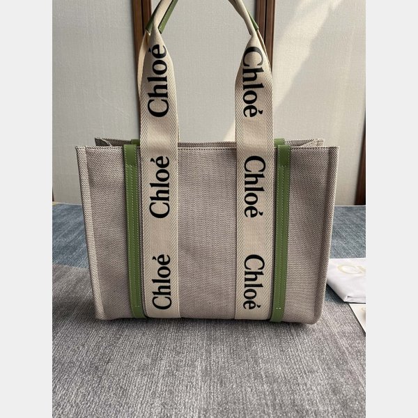 Designer Quality Chloe Woody Tote Bag in Cotton Canvas 36CM