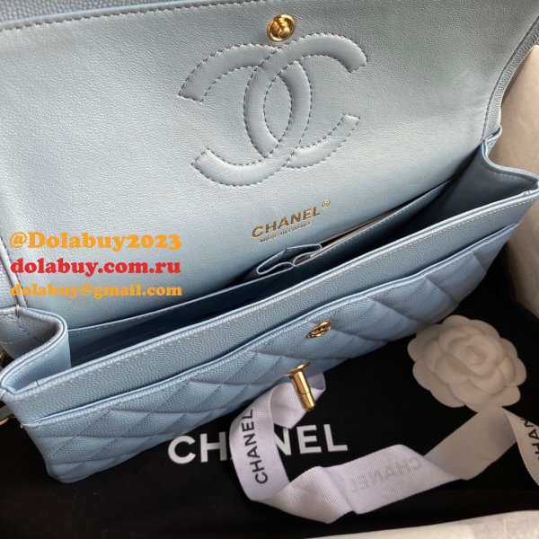 High Quality CC classic CF 25.5CM Sky Blue handbag Copy