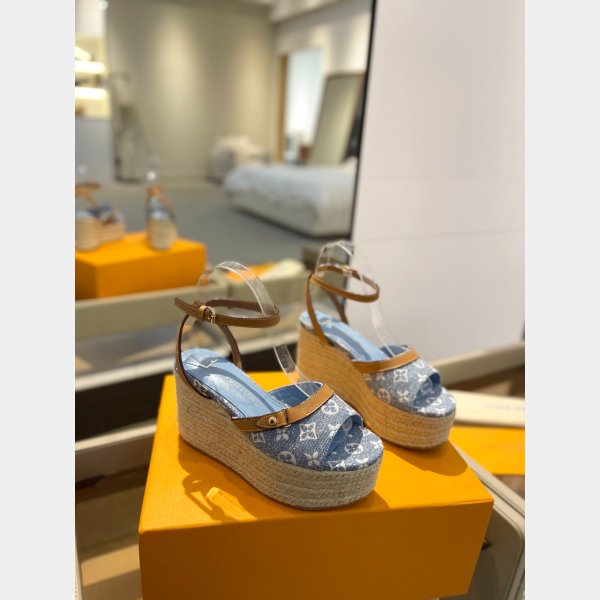 Best LOUIS VUITTON Helios Wedge Sandal