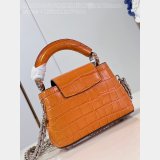 The Knockoff Quality Capucines Louis Vuitton M48865 Orange Chain Fake Bag