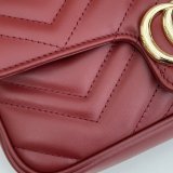 Gucci 1:1 Mirror GG Marmont Mini Crossbody Luxury 751526 Red Bag