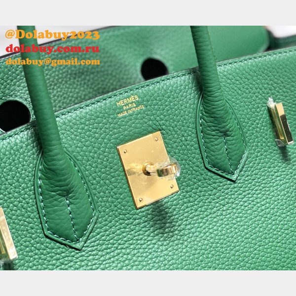 HERMES BIRKIN 25CM HALF HUMAN HANDMADE STICHING Replica