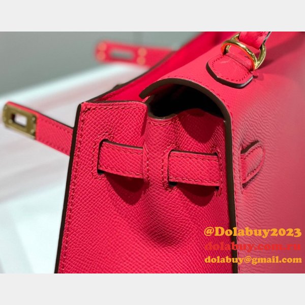 High Quality Fake Hermes Epsom Kelly 19/25/28CM Red Bag For Sale