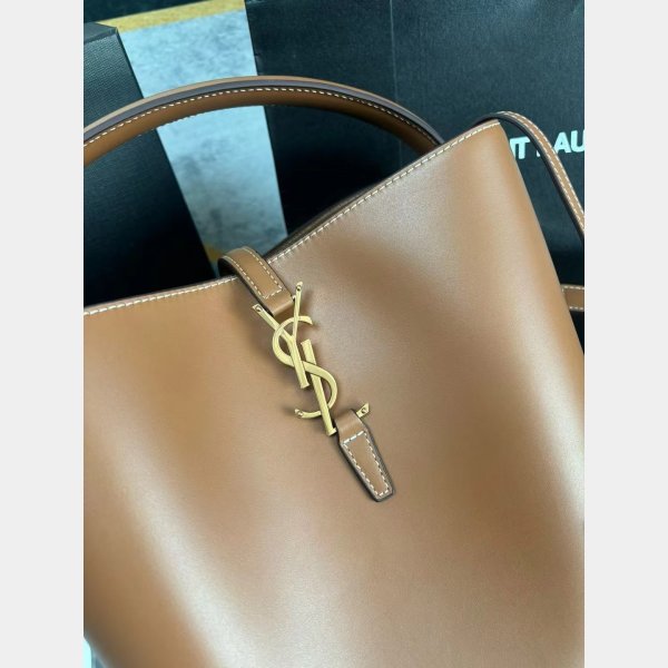 Le 37 In Shiny Leather Hobo Buckets 742828 Fake Saint Laurent Bag