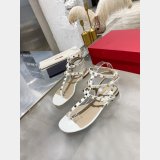 Valentino Knockoff ROCKSTUD METALLIC FLAT FLIP-FLOP SANDAL