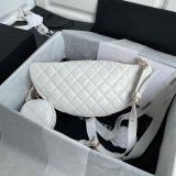 Copy CC High Quality Calfskin Waist AS1077 White Bag