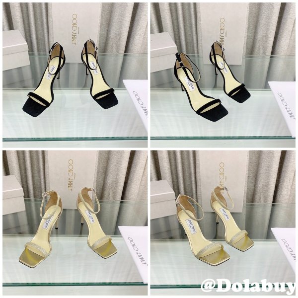 7 Star Jimmy Choo Alva Suede Sandals 1:1 Mirror Heel 8.5 cm Shoes